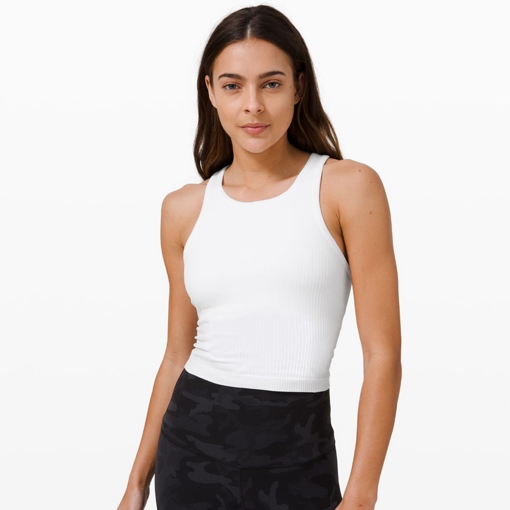 lululemon ebb to street cropped racerback tank top
